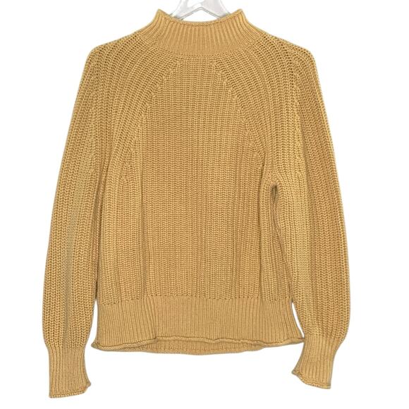 J. Crew S Relaxed Rollneck Sweater Tan Camel Womens BE159 Quiet Luxury - Picture 3 of 10